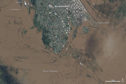 Earth Observatory: Flooding in Australia: Rockhampton, QLD
