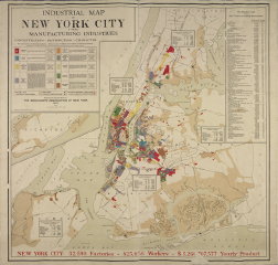 Industrial Map of New York City Showing Manufacturing Industries. [New York]: Merchants’ Association of New York, 1922. NYPL, The Lionel Pincus and Princess Firyal Map Division.