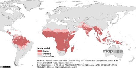 Malaria Atlas Project / Creative Commons Licence 3.0 BY-NC-SA