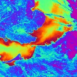 Thermal image of the English Channel