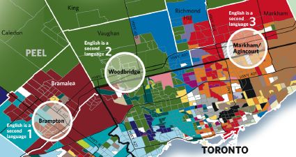 Toronto Language Quilt, portion [Toronto Star]
